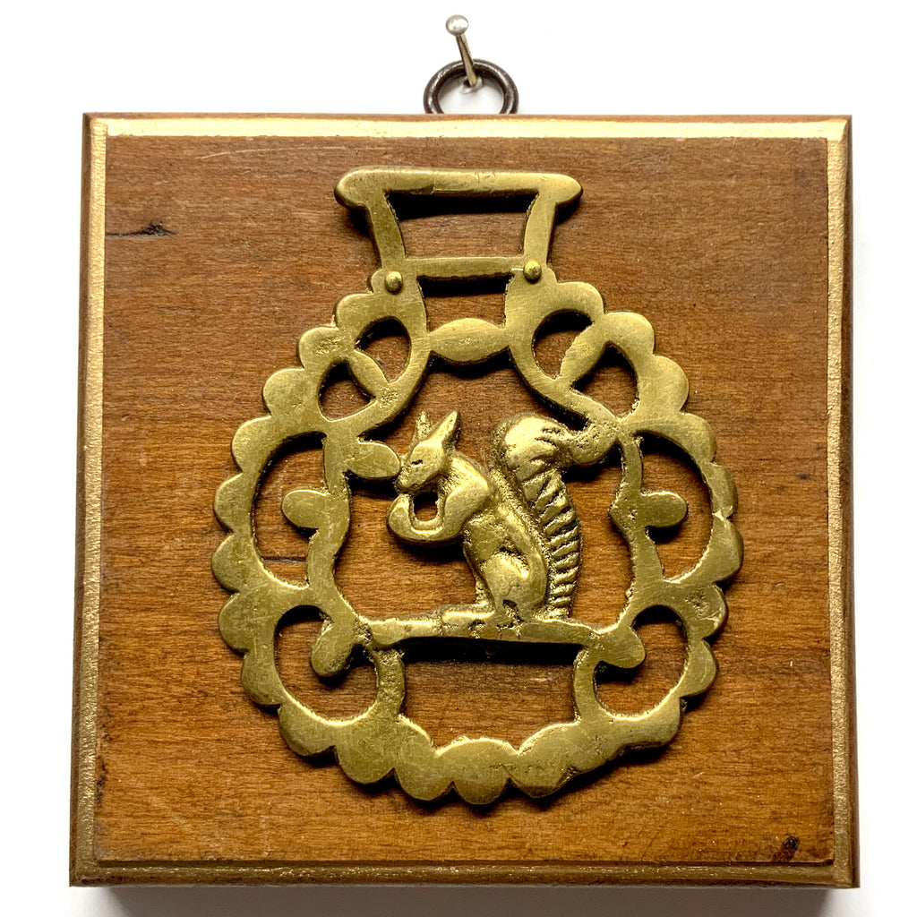 Wooden Frame with Squirrel Horse Brass (4.5