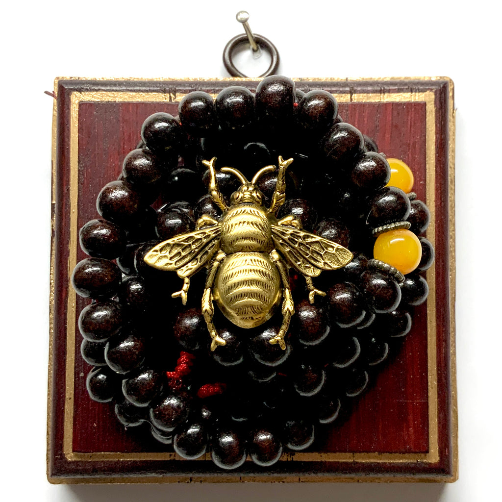 Painted Frame with Grande Bee on Necklace (4