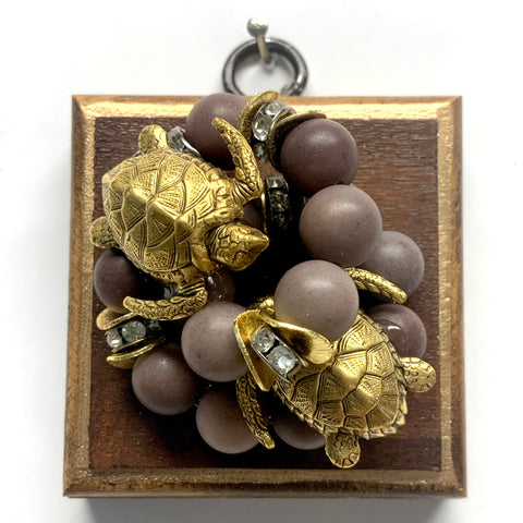 Wooden Frame with Turtles on Necklace (2.5