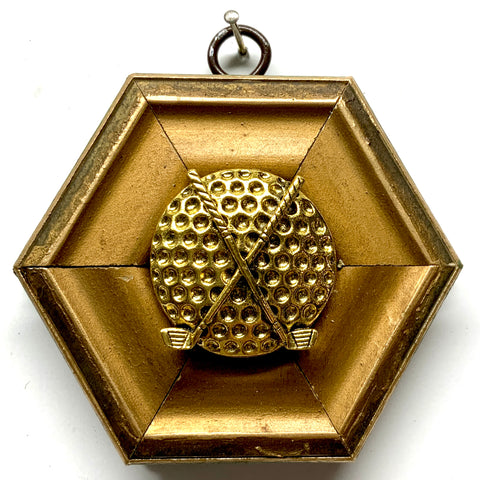 Gilt Frame with Golf Ball and Clubs (3.75