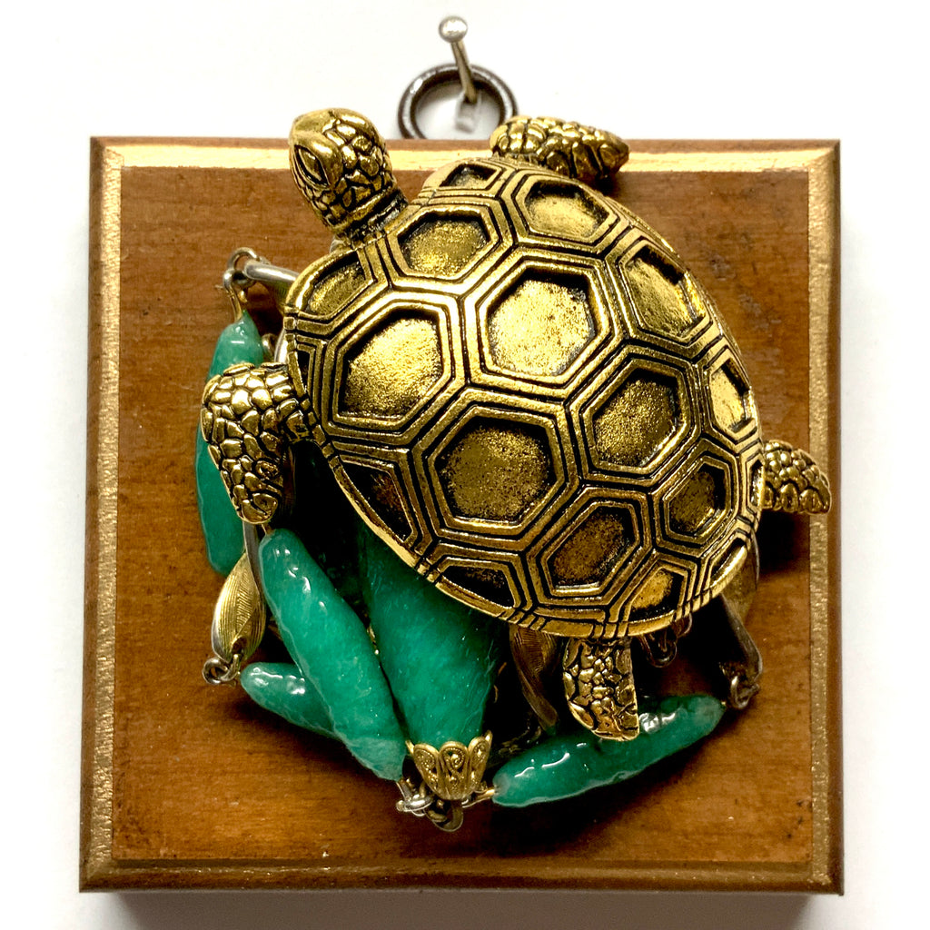 Wooden Frame with Turtle on Necklace (3.5