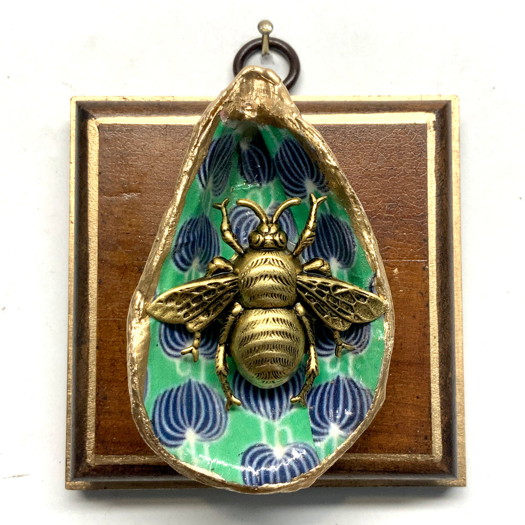 Mahogany Frame with Grande Bee on Oyster Shell (3.25” wide)