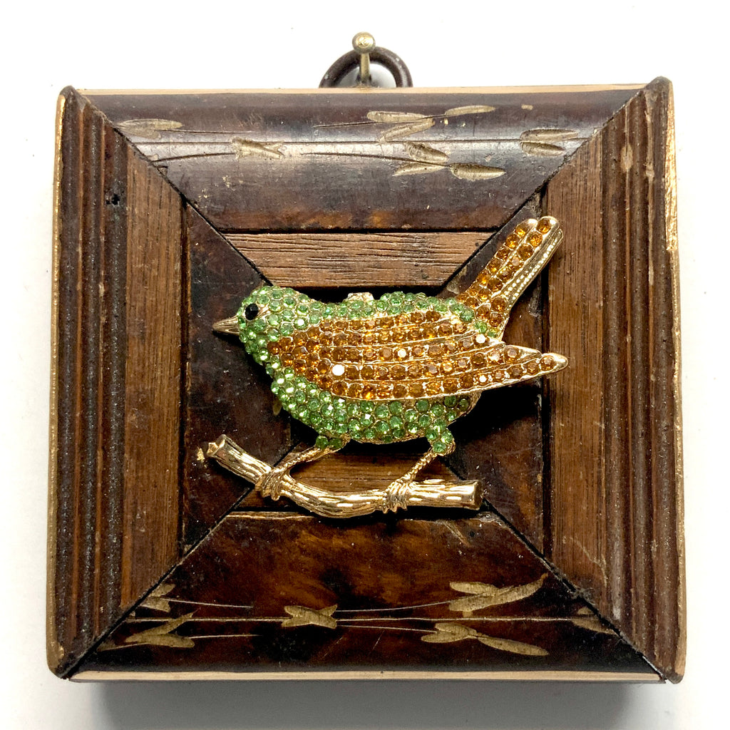 Wooden Frame with Sparkle Bird (3.25” wide)