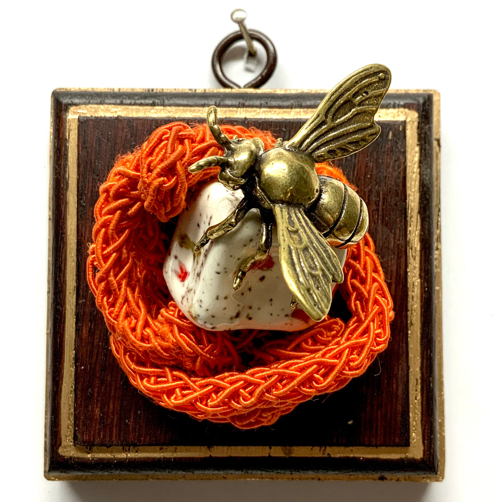 Wooden Frame with Bee on Necklace (3.25