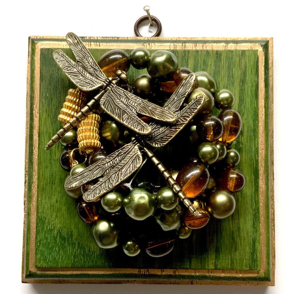 Painted Frame with Dragonflies on Necklace (5
