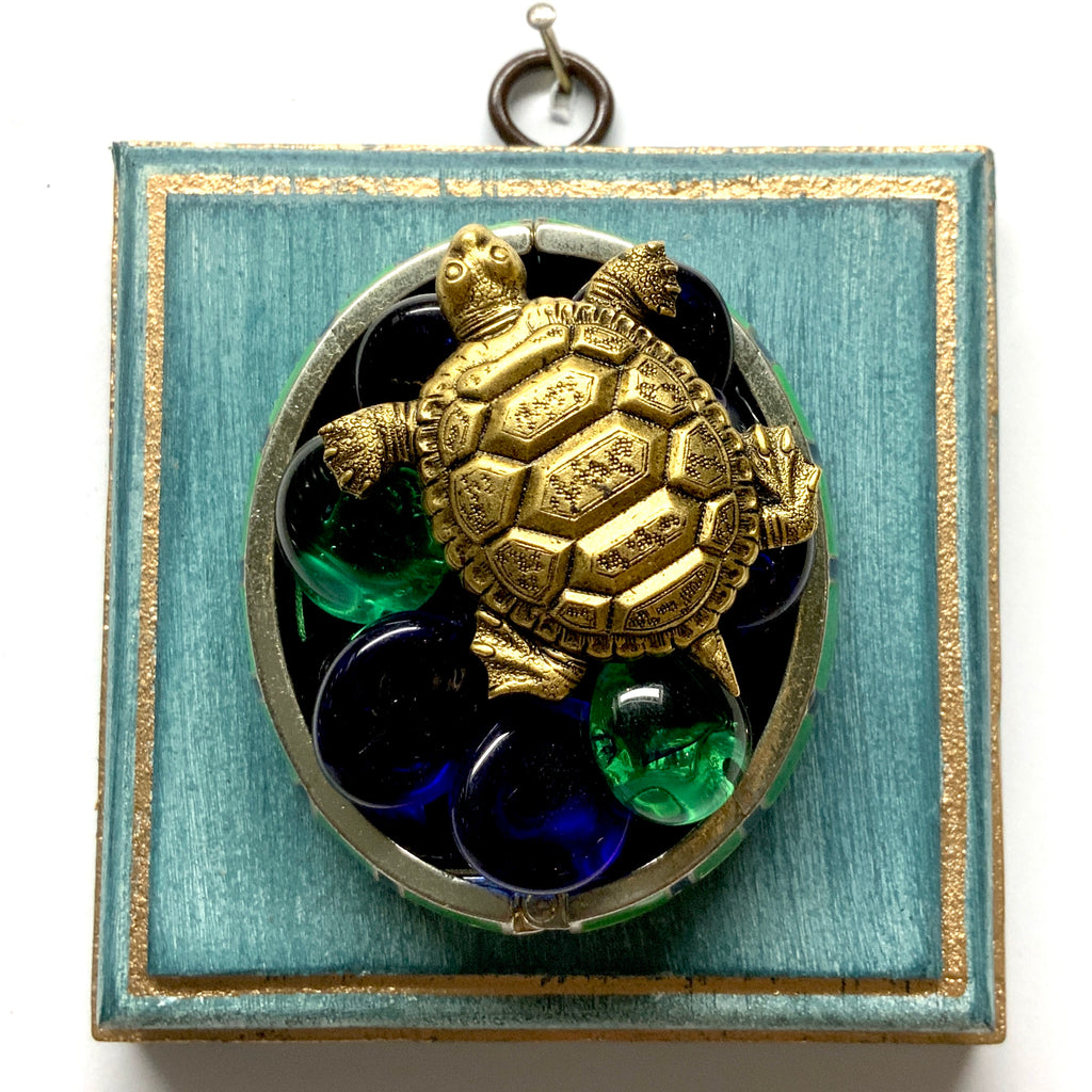 Painted Frame with Turtle on Glass Beads (4