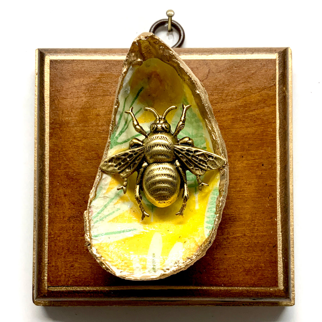 Mahogany Frame with Grande Bee on Oyster Shell (4” wide)