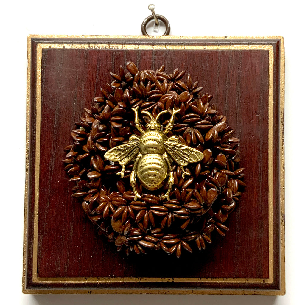Wooden Frame with Grande Bee on Necklace (5