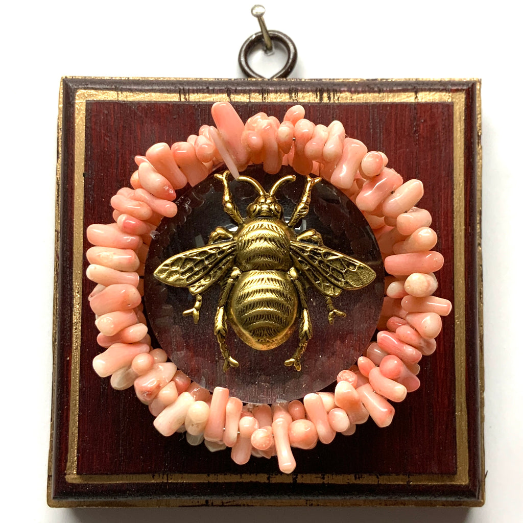 Painted Frame with Grande Bee on Acrylic Dome / Slight Imperfections (4