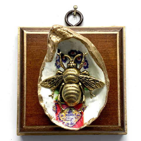 Mahogany Frame with Grande Bee on Oyster Shell (3.25” wide)