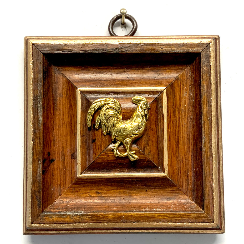 Wooden Frame with Rooster (3.75” wide)