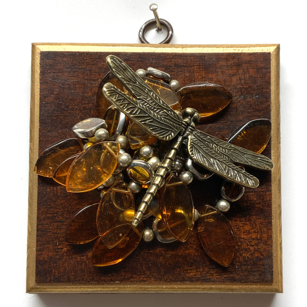 Wooden Frame with Dragonfly on Necklace (4