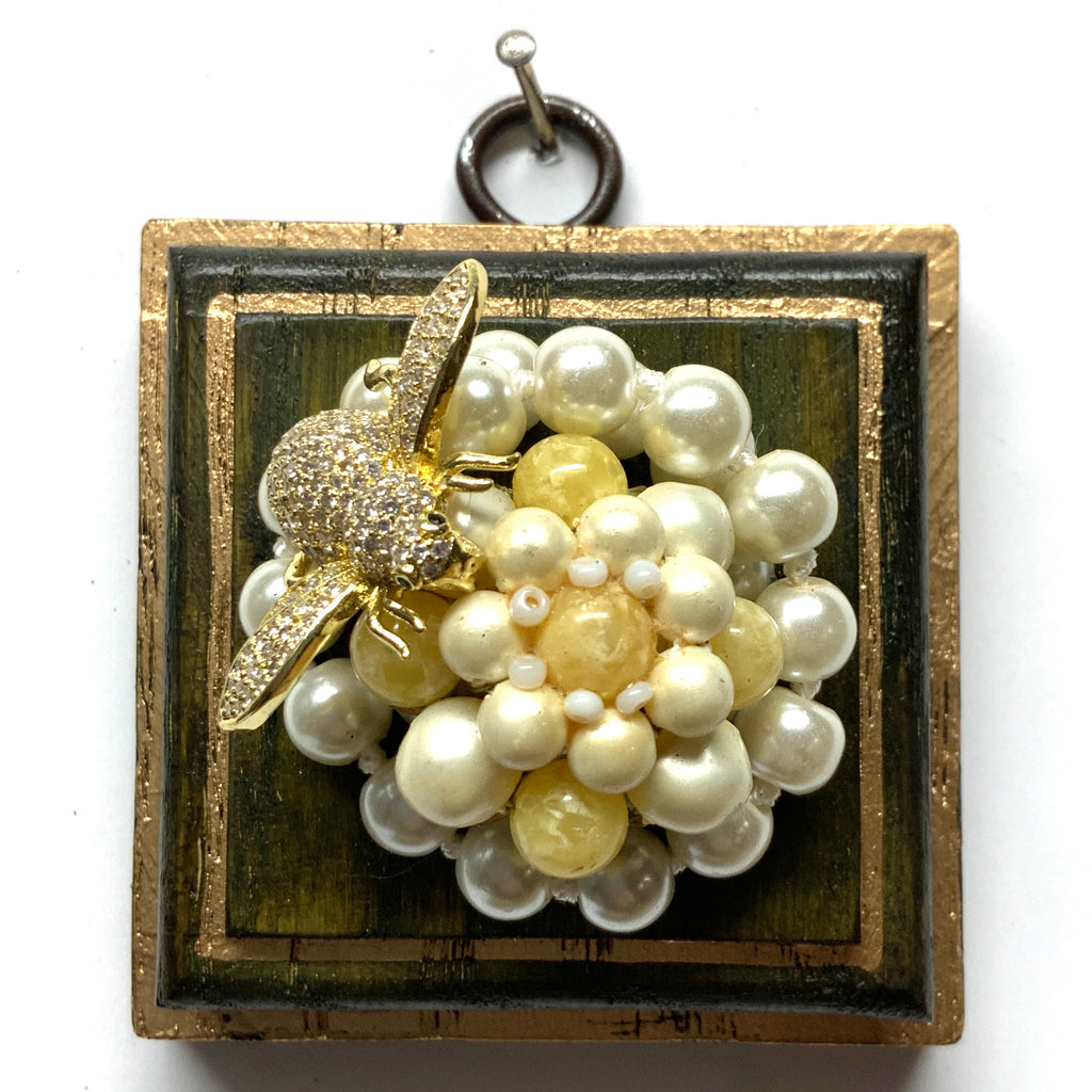 Painted Frame with Sparkle Bee on Pearls (2.75