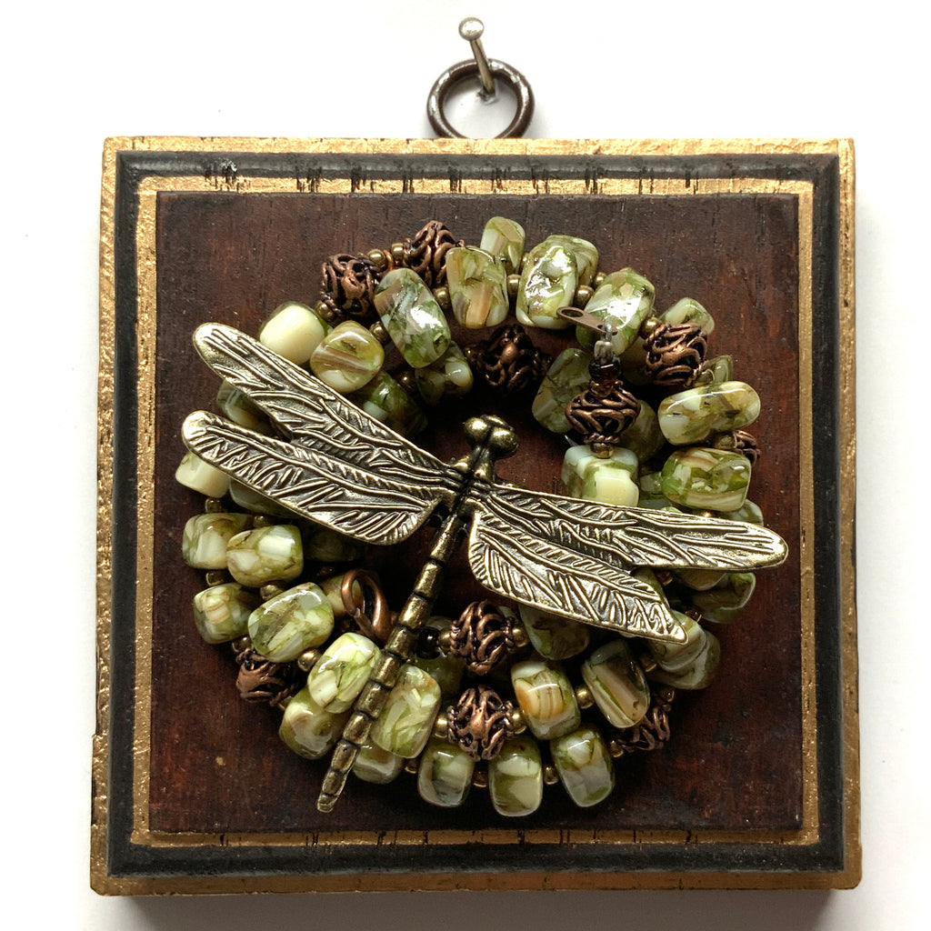 Wooden Frame with Dragonfly on Necklace (4