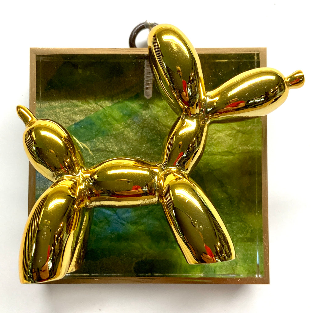 Acrylic Frame with Balloon Dog on Marbled Paper / Slight Imperfections (3