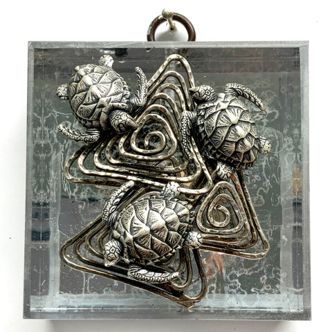 Acrylic Frame with Turtles on Mylar / Slight Imperfections (3