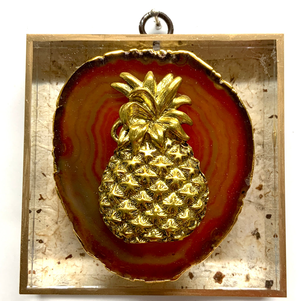 Acrylic Frame with Pineapple on Agate / Slight Imperfections (4