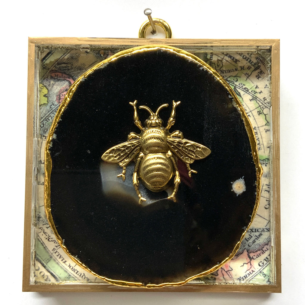 Acrylic Frame with Grande Bee on Agate / Slight Imperfections (4