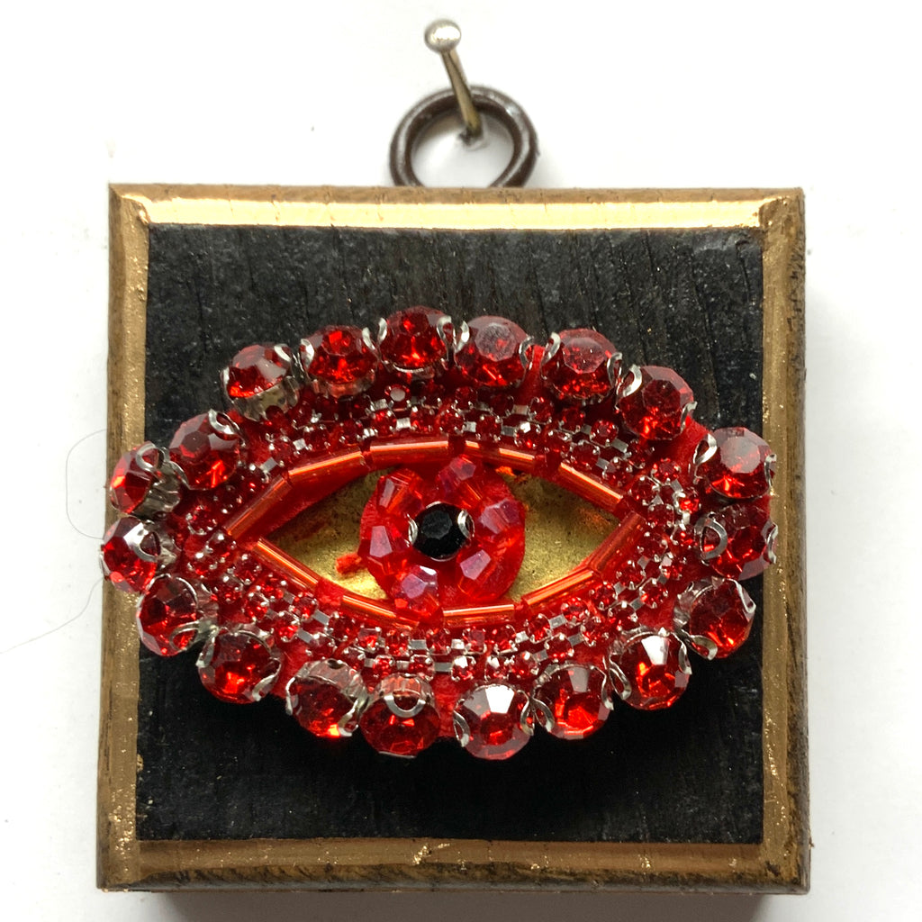 Bourbon Barrel Frame with Beaded Evil Eye (2.5