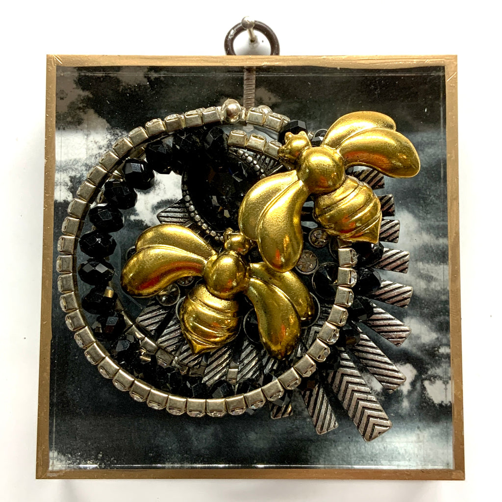 Acrylic Frame with Deco Bees on Necklace / Slight Imperfections (4