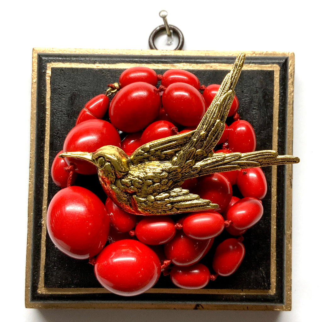 Wooden Frame with Bird on Necklace (4