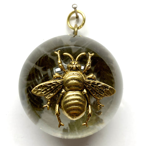 Acrylic Dome Frame with Grande Bee on Mulberry Paper / Slight Imperfections (2.5