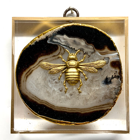 Acrylic Frame with Italian Bee on Agate / Slight Imperfections (4