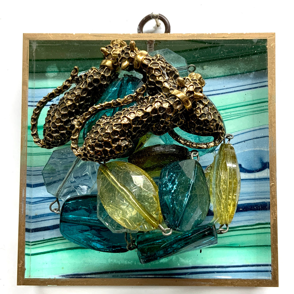 Acrylic Frame with Leopards on Necklace / Slight Imperfections (4