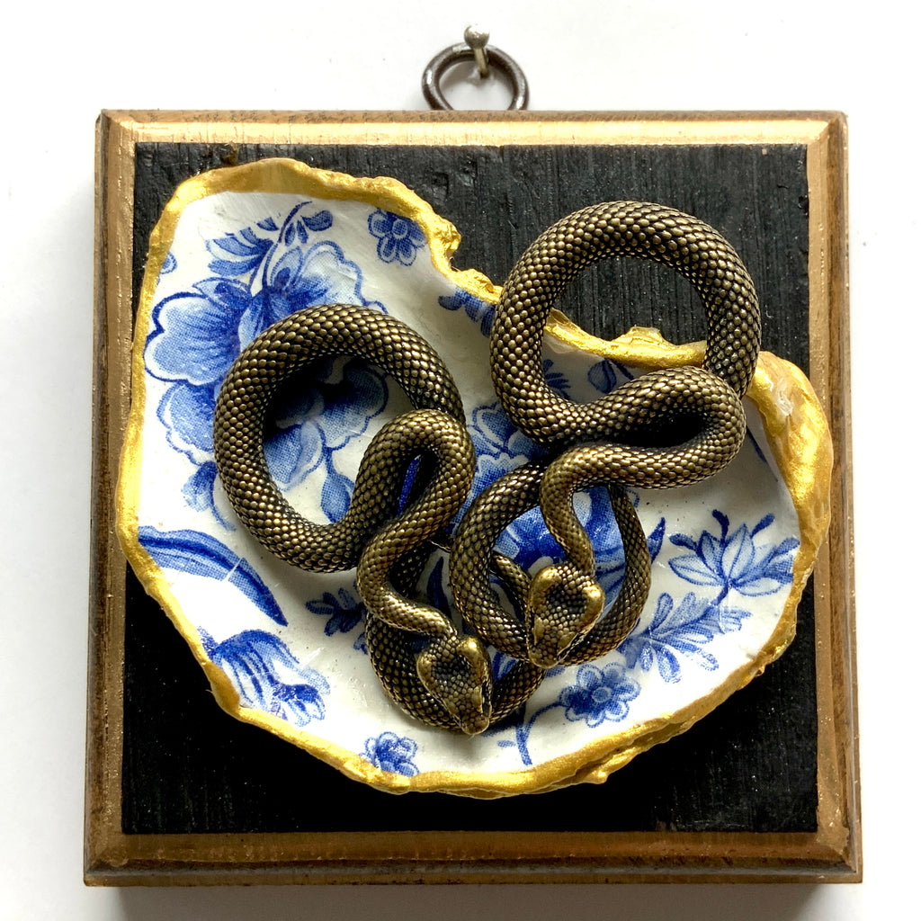Bourbon Barrel Frame with Snakes on Oyster Shell (4