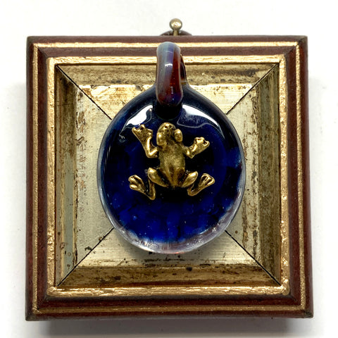 Wooden Frame with Frog on Glass (2.5” wide)