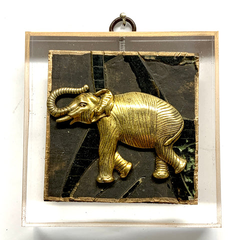 Acrylic Frame with Elephant on Coromandel / Slight Imperfections (3.75