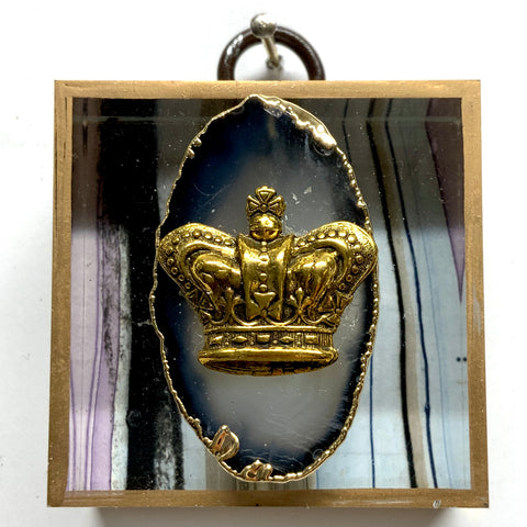 Acrylic Frame with Crown on Agate / Slight Imperfections (2