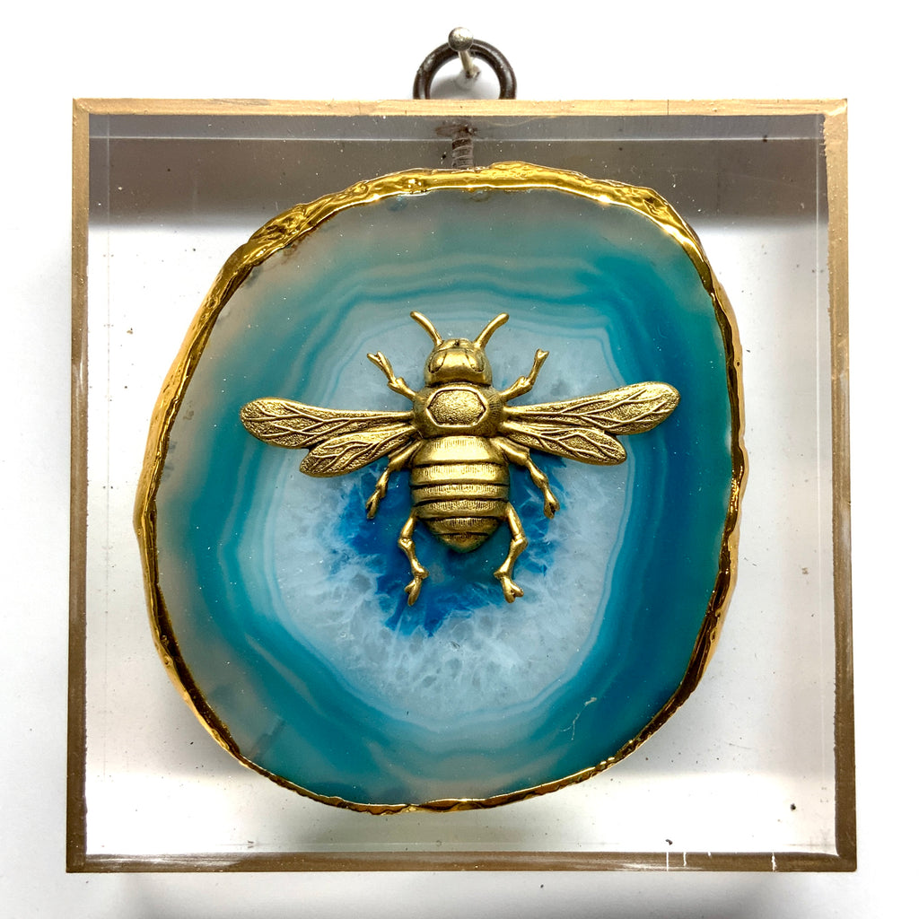 Acrylic Frame with Italian Bee on Agate / Slight Imperfections (4