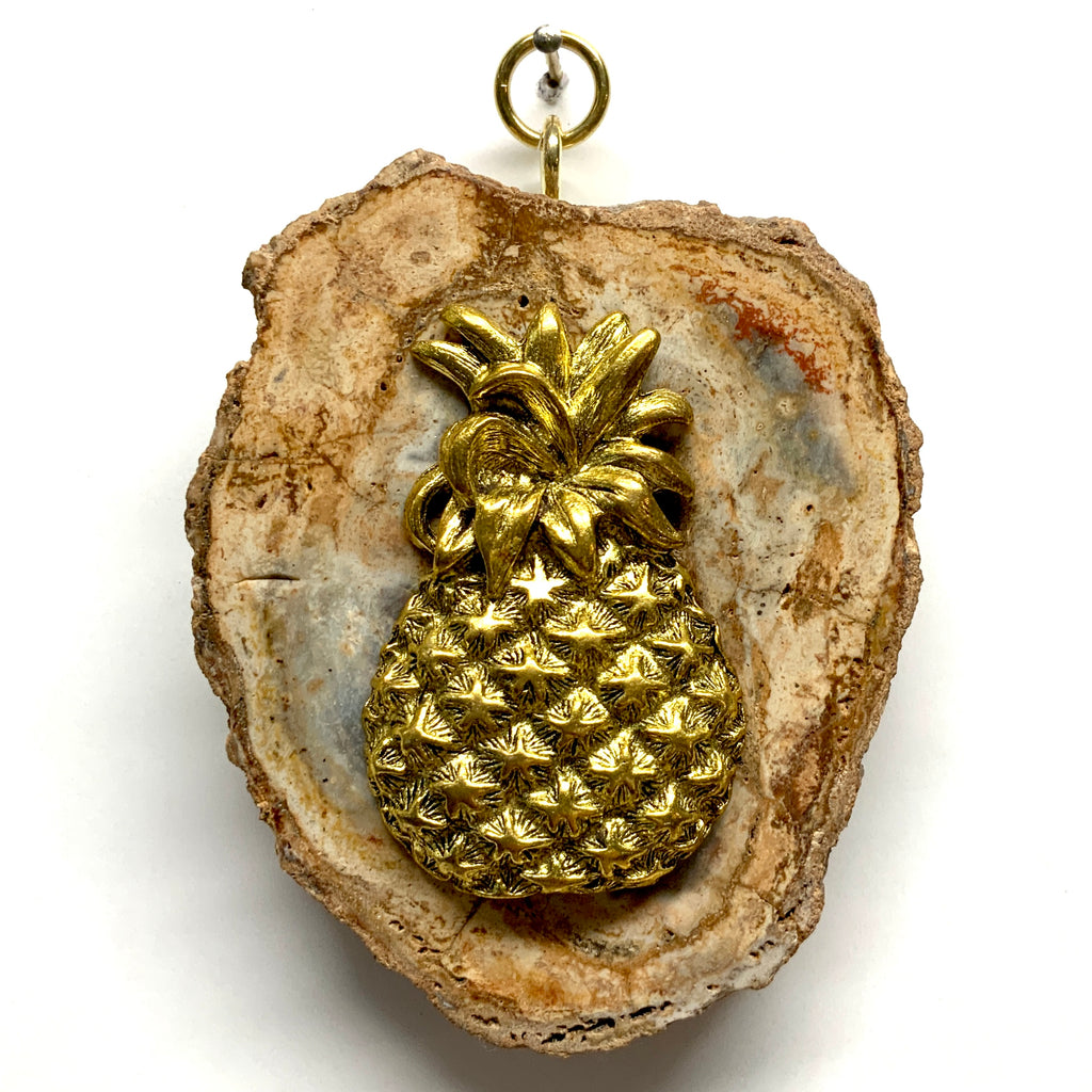 Petrified Wood Frame with Pineapple (3.25
