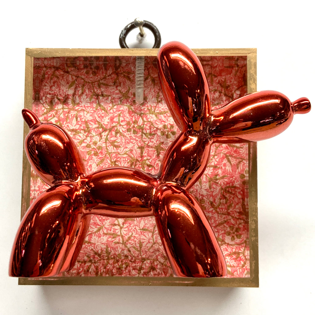 Acrylic Frame with Balloon Dog on Marbled Paper / Slight Imperfections (3