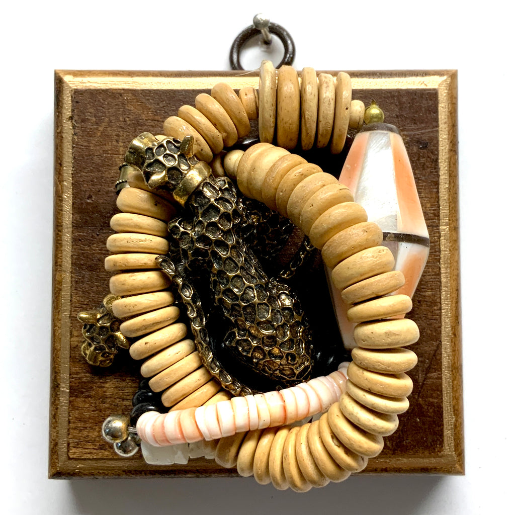 Wooden Frame with Leopards on Necklace (3.25