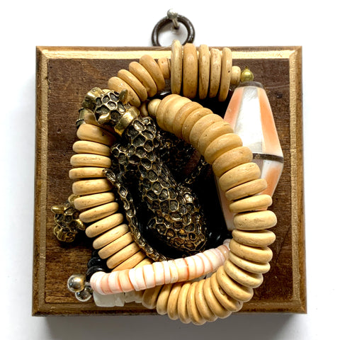 Wooden Frame with Leopards on Necklace (3.25
