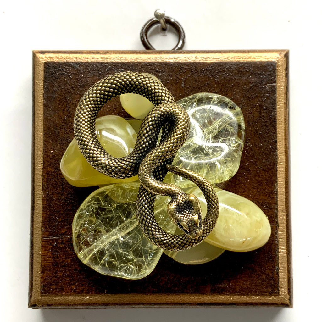 Wooden Frame with Snake on Beads (3.25