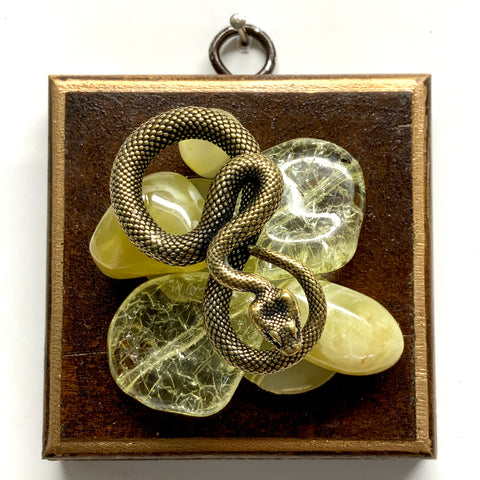 Wooden Frame with Snake on Beads (3.25