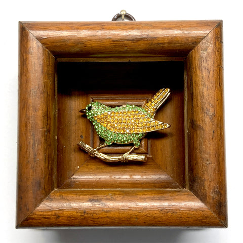 Wooden Frame with Sparkle Bird (3.75” wide)
