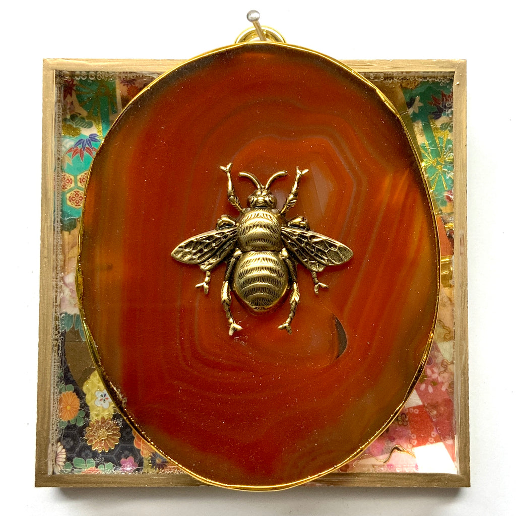 Acrylic Frame with Grande Bee on Agate / Slight Imperfections (4