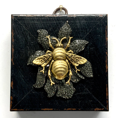 Modern Lacquered Frame with Grande Bee on Brooch (3” wide)