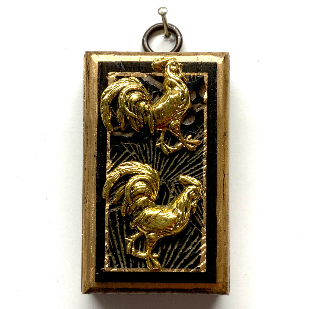 Bourbon Barrel Frame with Roosters on Coromandel (2