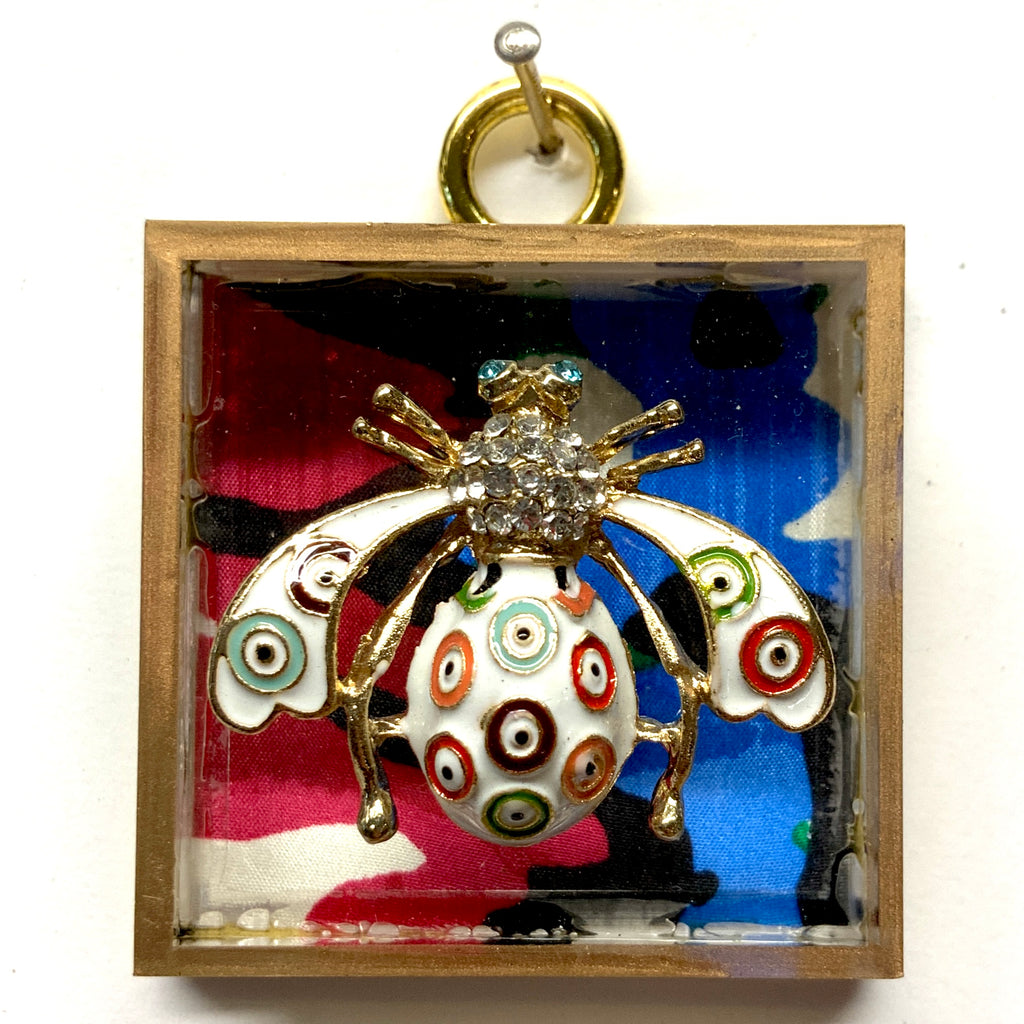 Acrylic Frame with Enameled Bee / Slight Imperfections (2