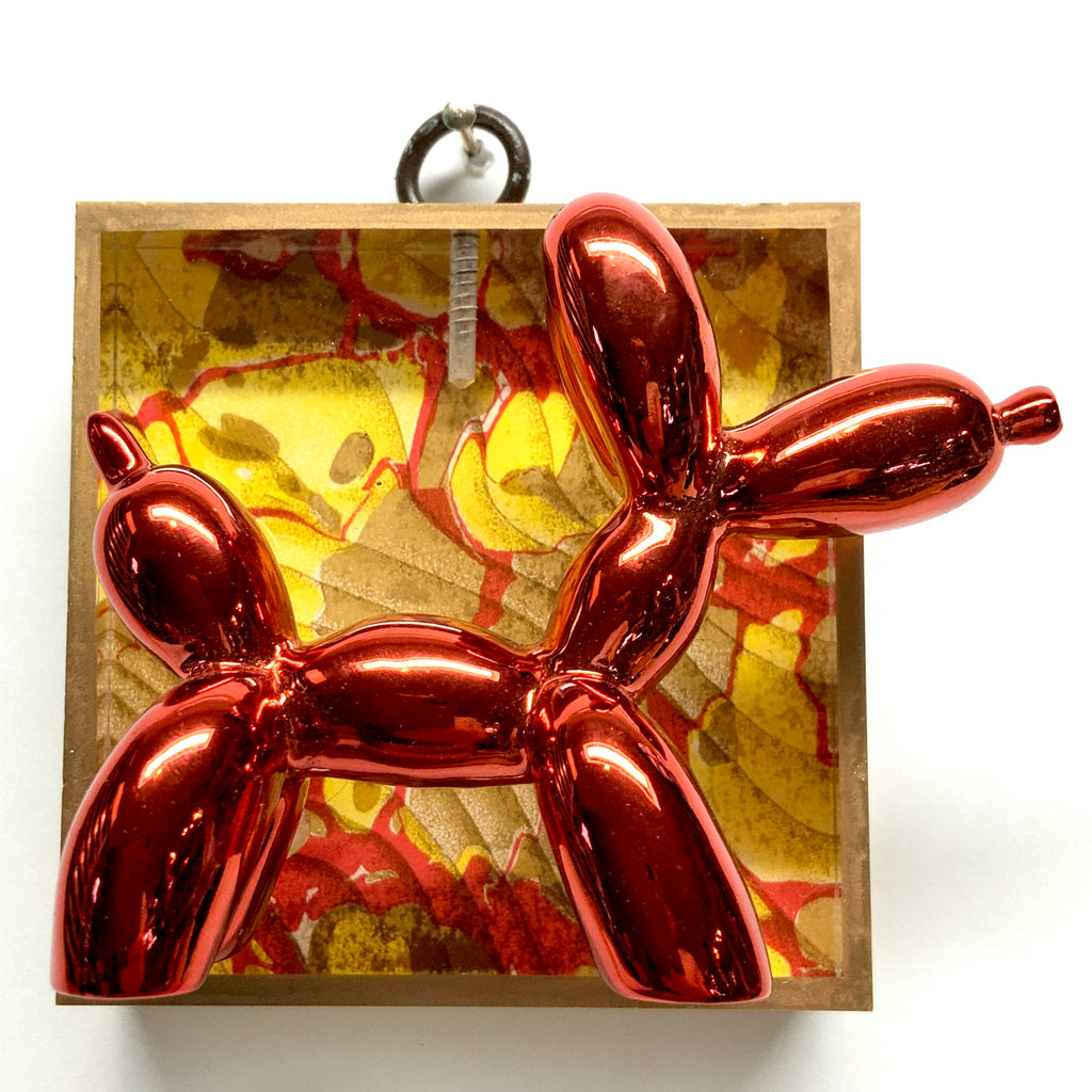 Acrylic Frame with Balloon Dog on Marbled Paper / Slight Imperfections (3