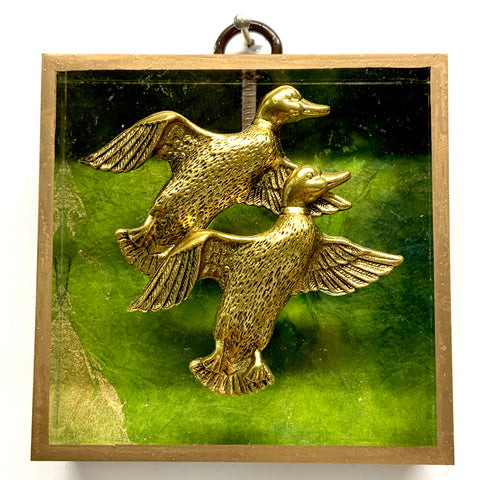 Acrylic Frame with Ducks on Marbled Paper / Slight Imperfections (3