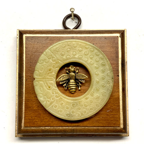 Mahogany Frame with Napoleonic Bee on Jade (3.25” wide)