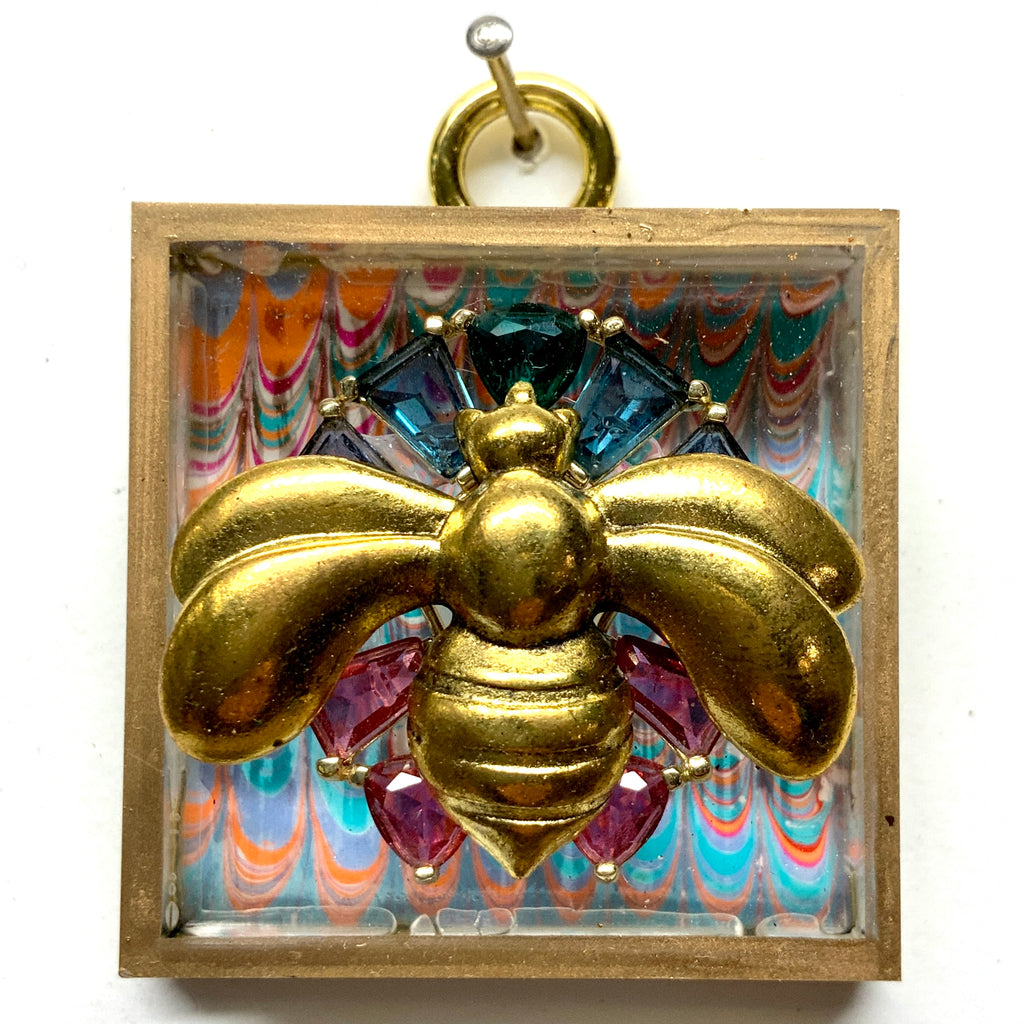 Acrylic Frame with Deco Bee on Brooch / Slight Imperfections (2