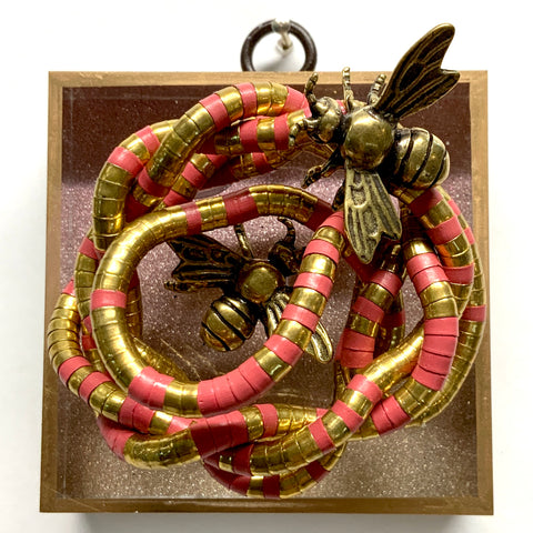 Acrylic Frame with Bees on Necklace  / Slight Imperfections (3