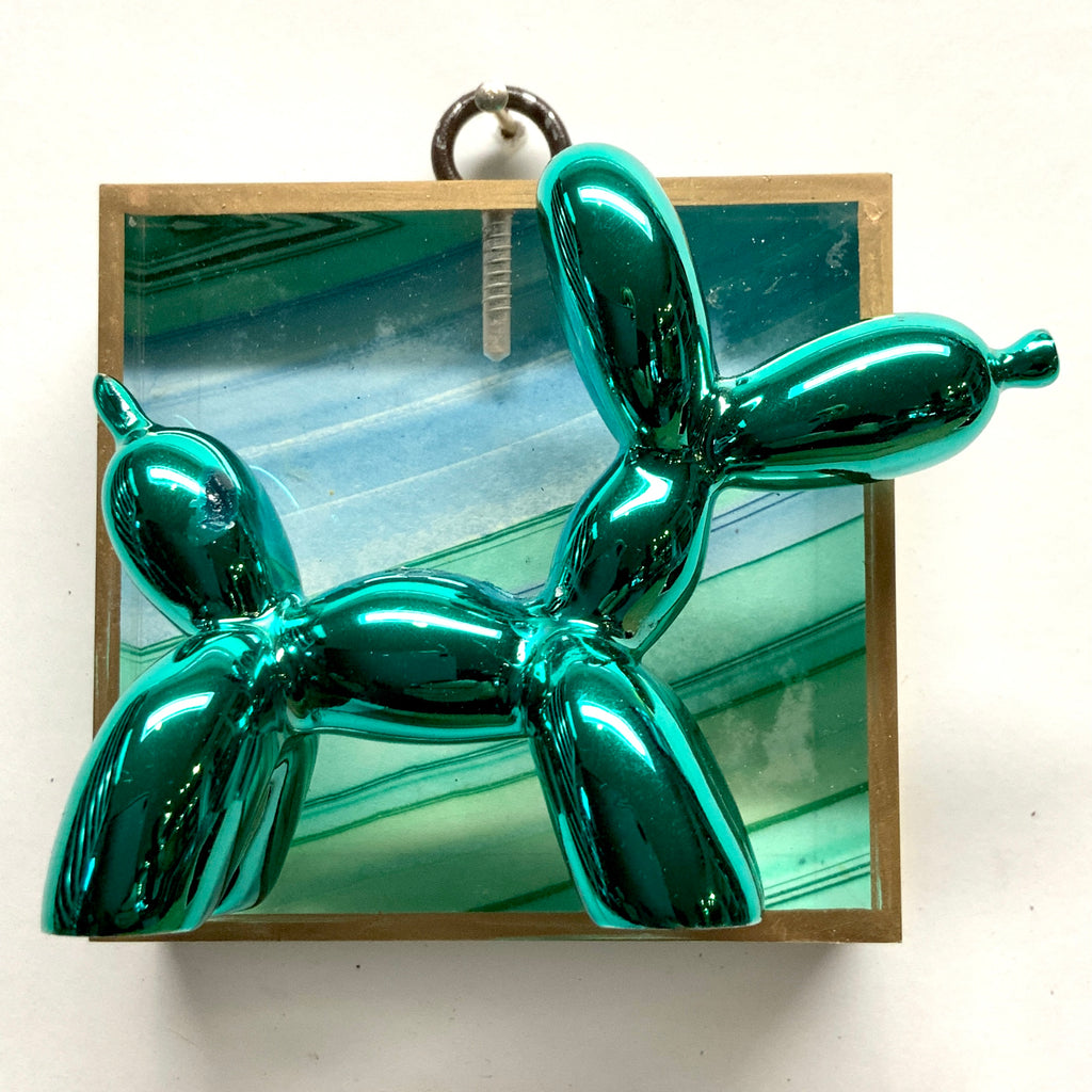 Acrylic Frame with Balloon Dog on Marbled Paper / Slight Imperfections (3